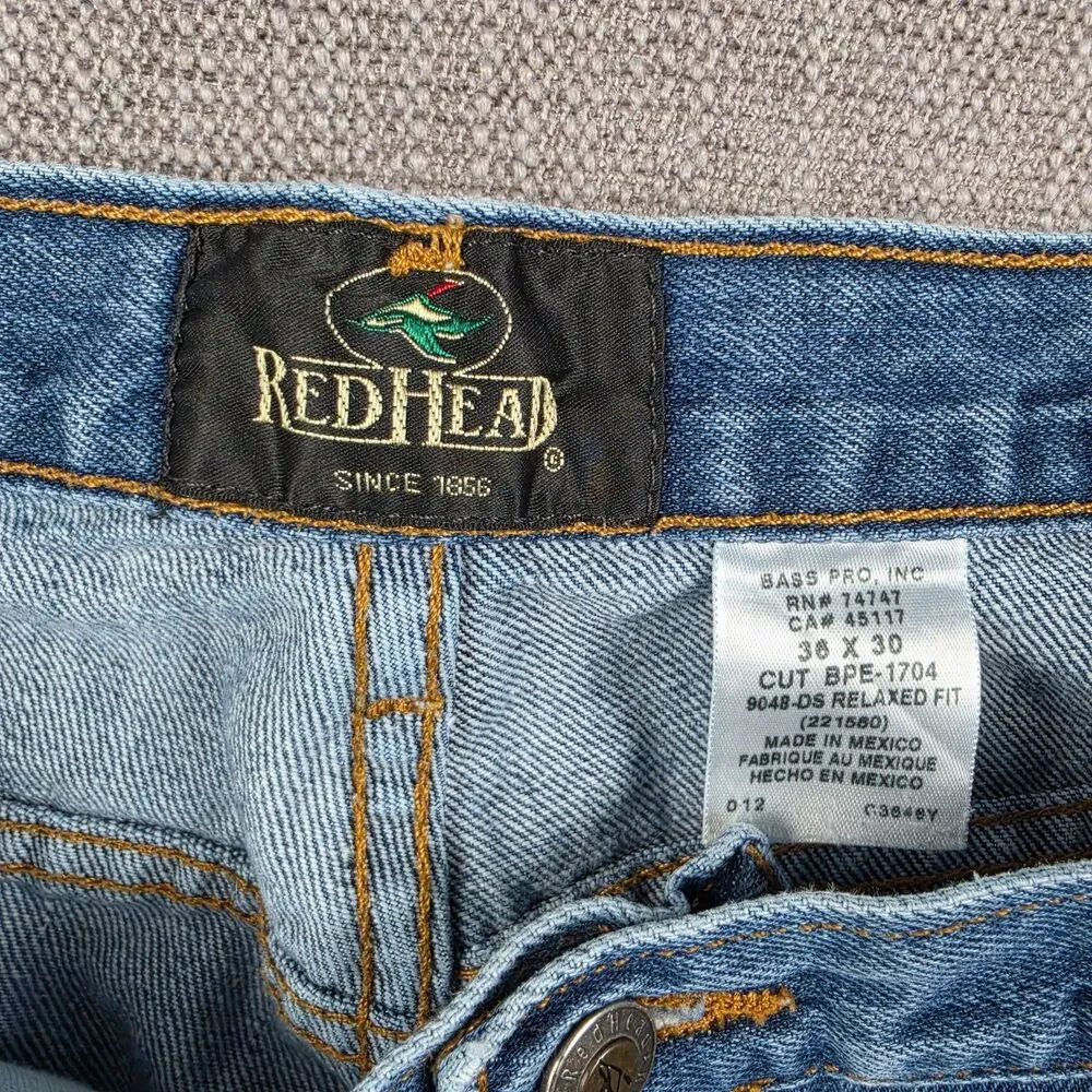 RedHead Men’s Relaxed Fit Jeans 36x30 Blue Medium Wash Denim Pants Heritage VTG